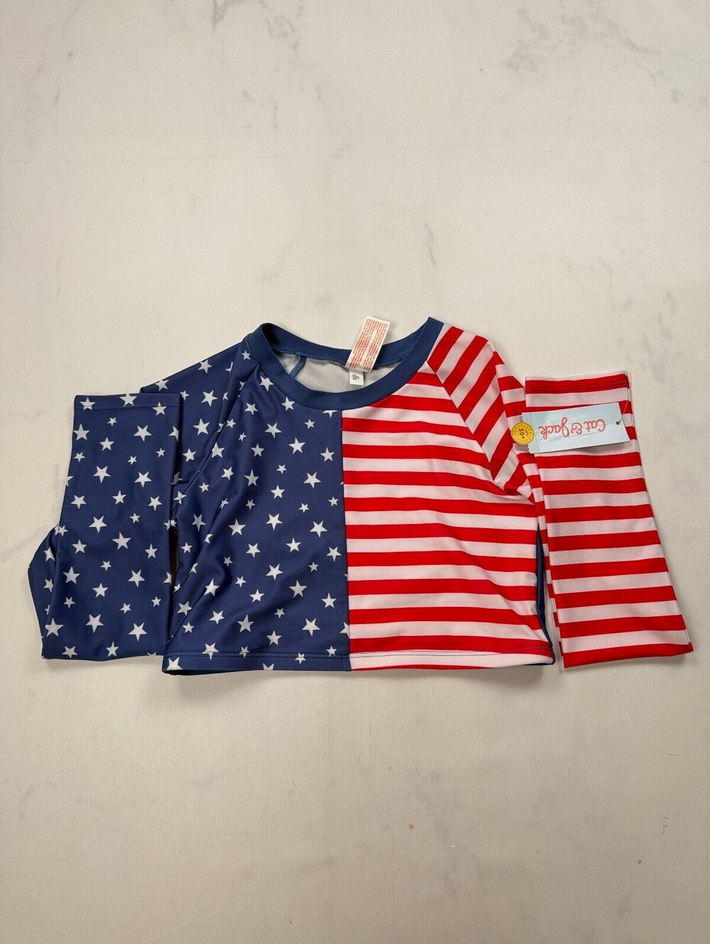 Cat & Jack Rash Guard Navy 2000s Americana - Girls XL